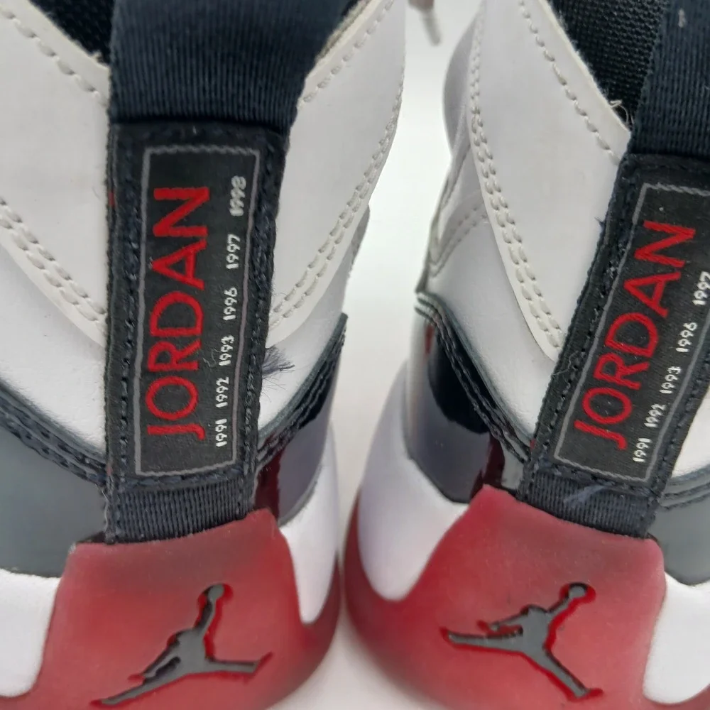 Jordan 6 Rings Shoes Youth Size 6.5Y White Black Red DQ8431-106 Retro Basketball